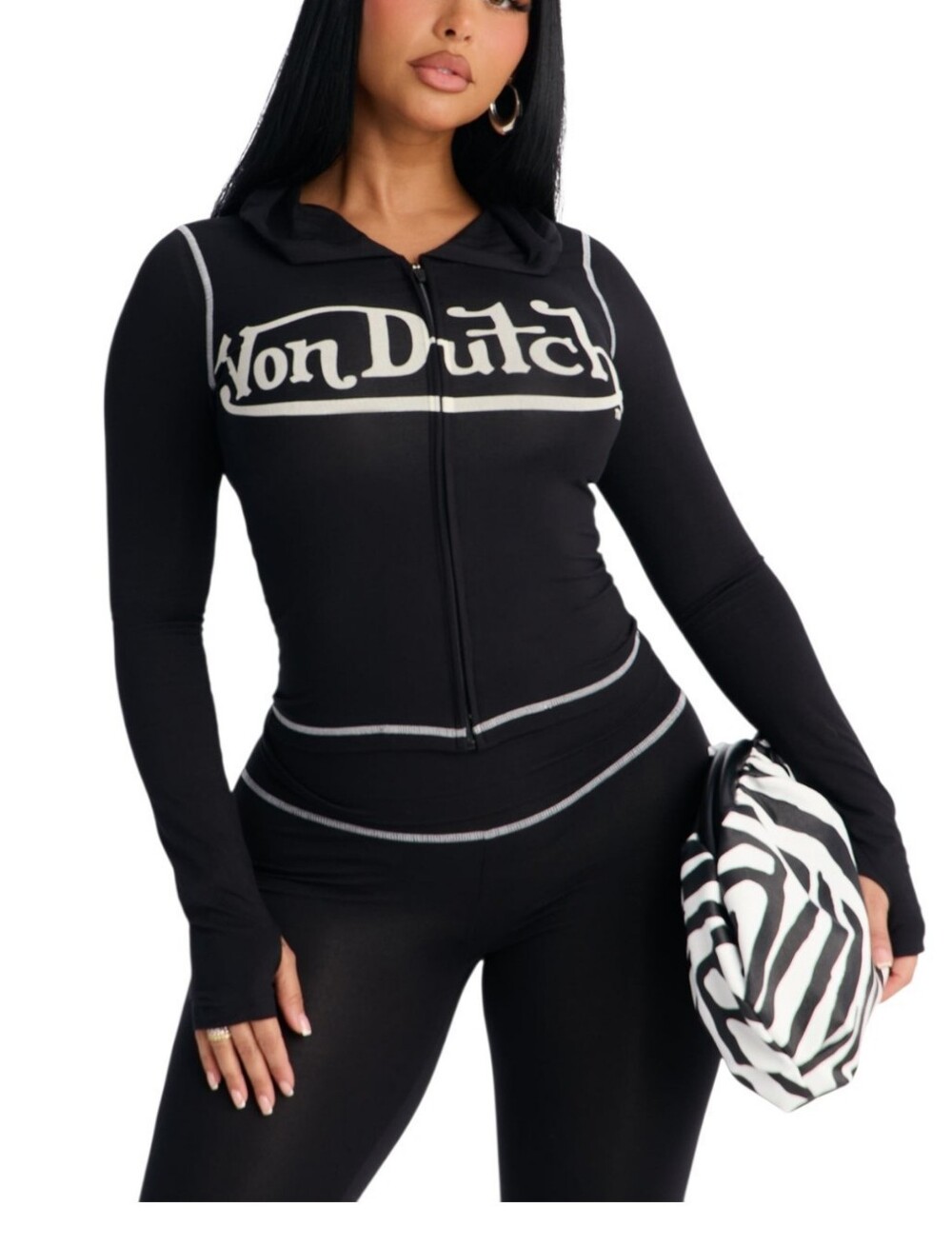 Von Dutch Black Lounge Pant Set - Picture 3 of 13